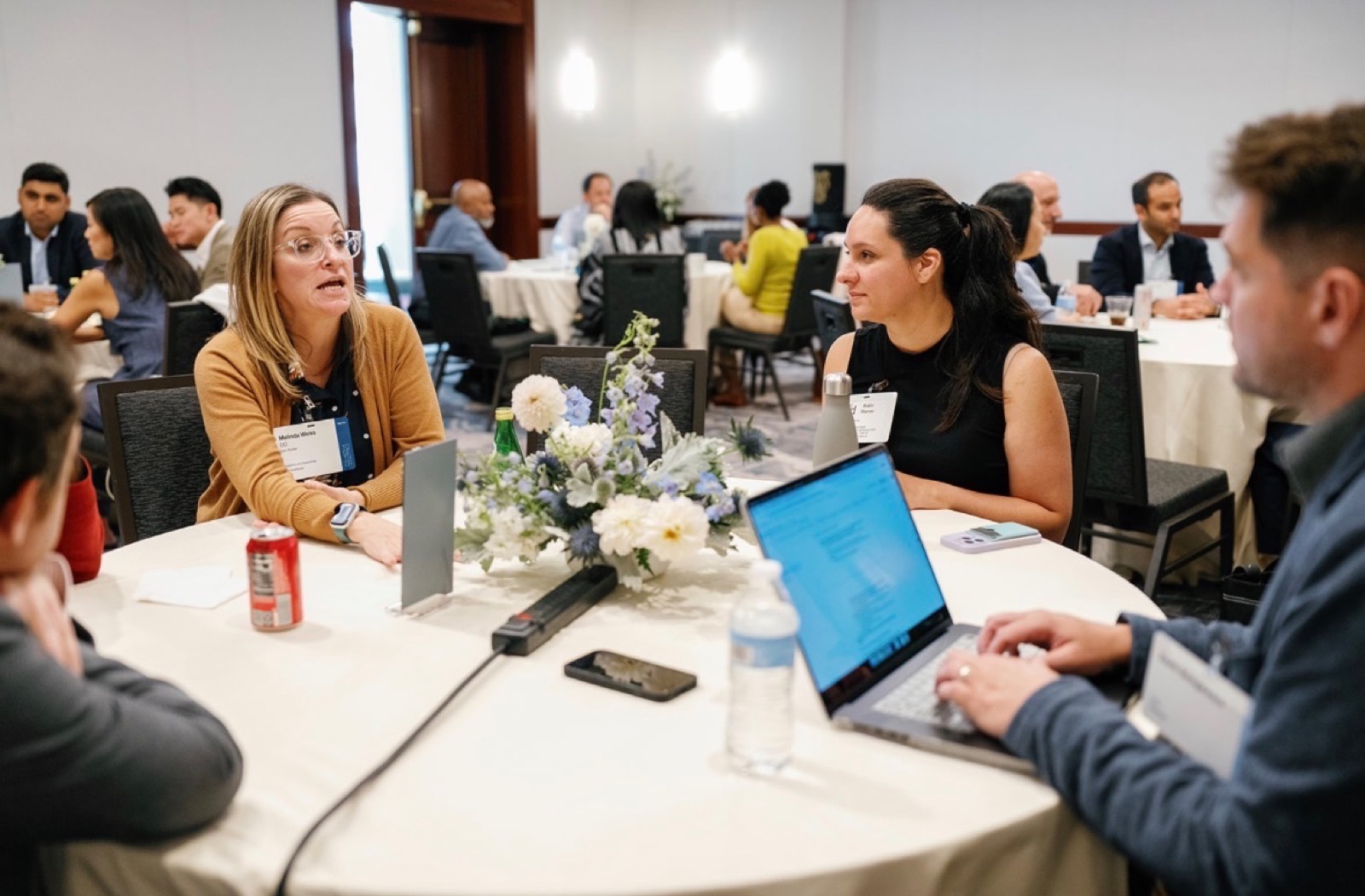 Dr. Warner in a roundtable discussion at Doximity's Medical Advisory Board meeting